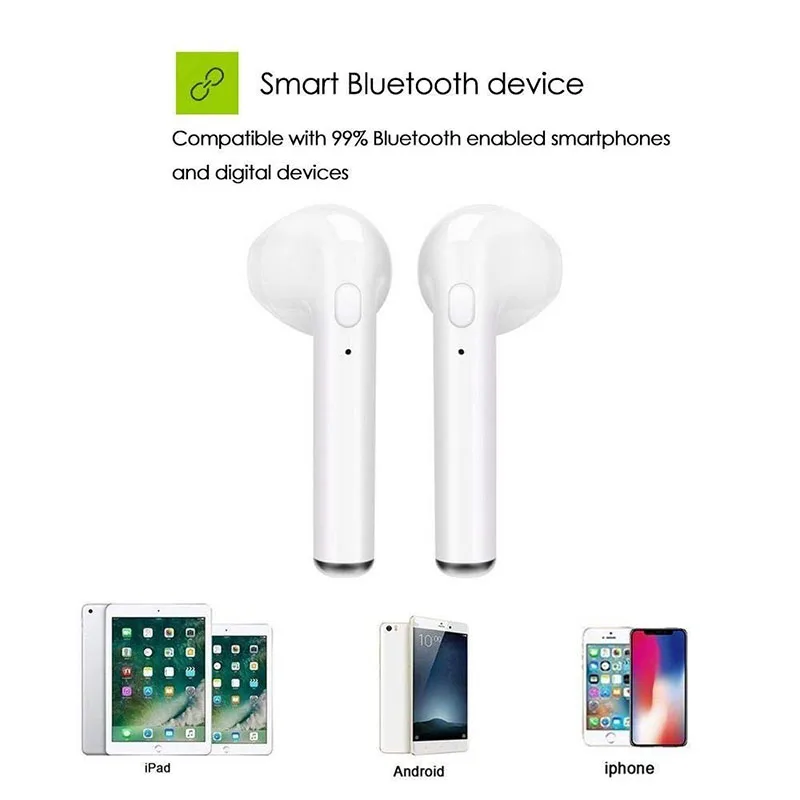 Bluetooth наушники беспроводные TWS Двойные близнецы стерео музыкальные для iPhone 7 Samsung