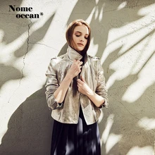 Куртки из искусственной кожи с металлическим дизайном, мотоциклетная куртка с манжетами на молнии, Женская куртка из искусственной кожи, Весенняя косая куртка на молнии, M16121404