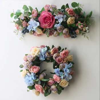 

High Quality Artificial Flowers Handmade Flower Wreaths Garland Door Trim Garishness Wedding Party Decor Home Wall Decoration