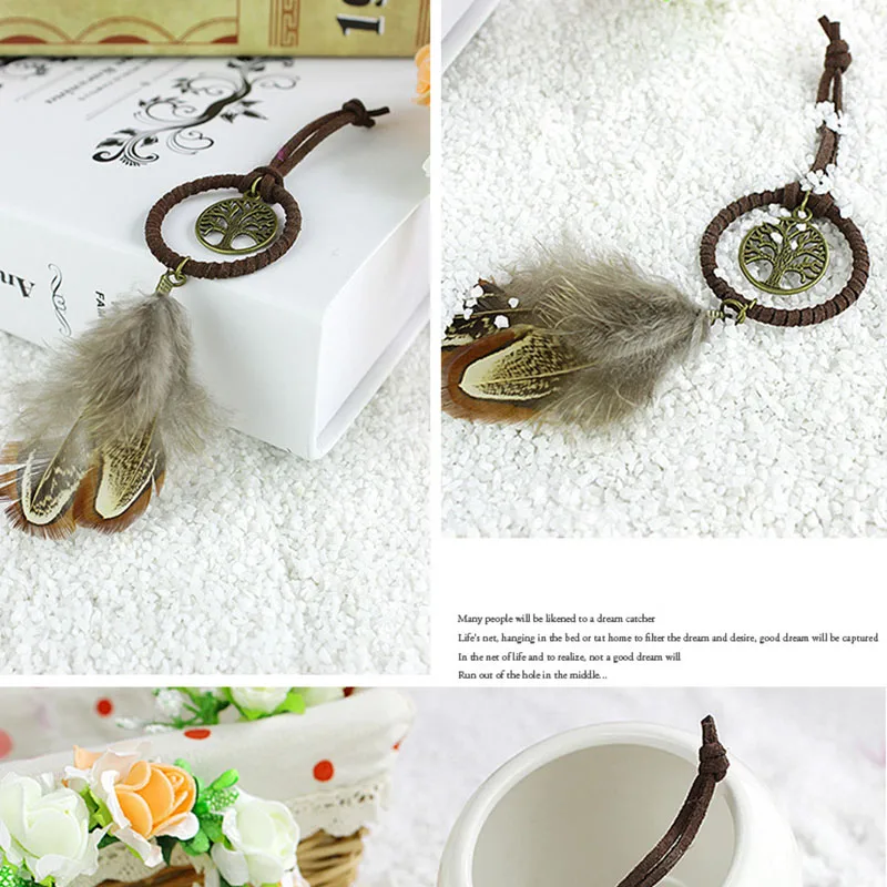 Mini Dreamcatcher Bookmarks New Fashion Handmade  Indian Dream Catcher Cafe & Bar & Bag Hanging Pendant Decor Gift 3.5 diameter 5