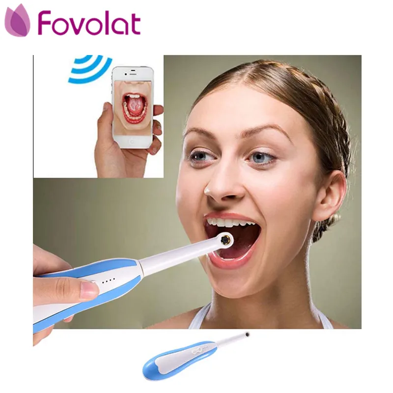 Kopen WiFi HD Intraoral Endoscoop Draadloze Tandheelkundige Camera LED Licht Monitoring Inspectie voor Tandarts Orale Real time Video Dental Gereedschap