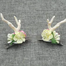 2 шт./компл. ручной работы с симпатичными изображениями оленей, рога оленя для волос заколки Рог головной убор животноводческая ферма День рождения поставки аксессуары для фотосессии
