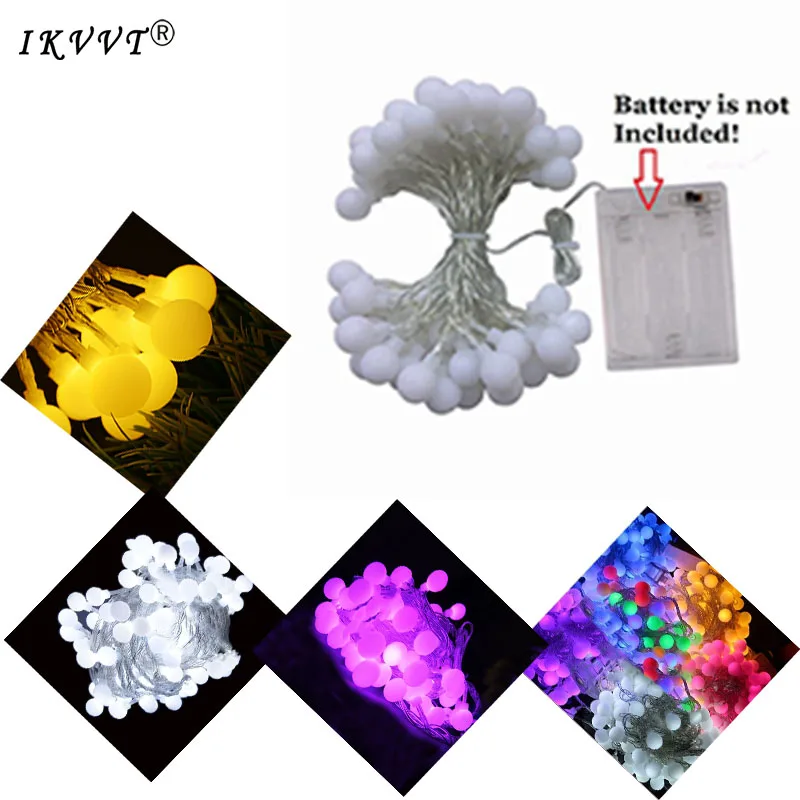 

IKVVT 4M 40 LED Fairy String Lights Ball For Home Garden Outdoor Wedding Party Christmas Flashing Lighting Battery Operated