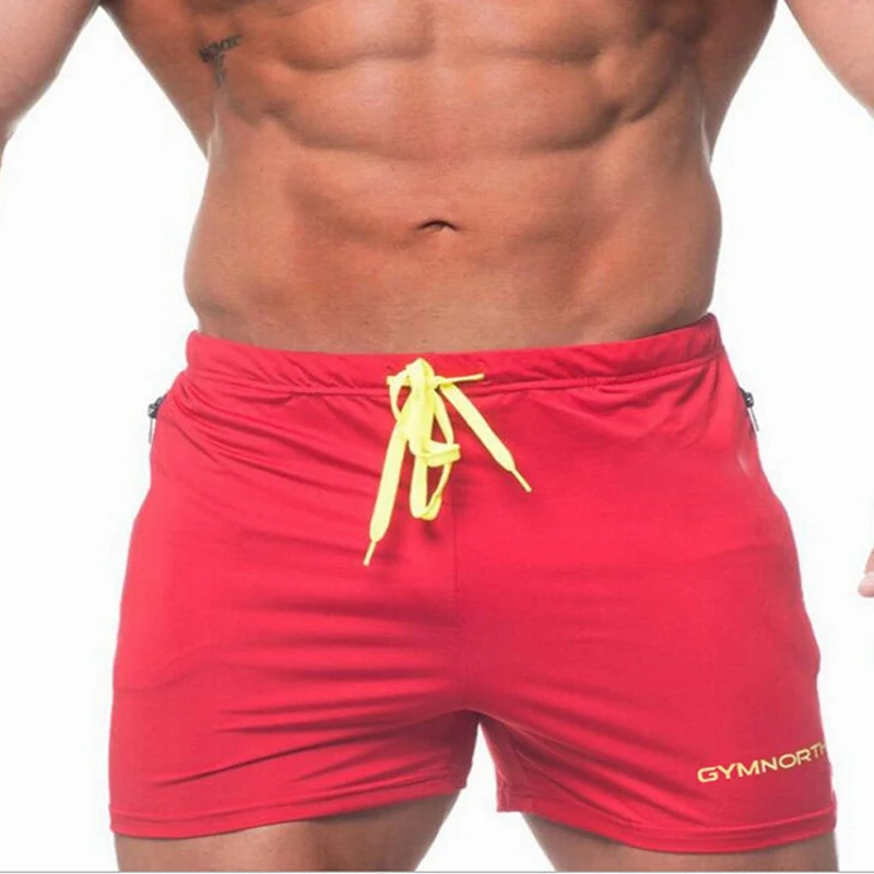 Однотонные мужские шорты для плавания, быстросохнущие шорты для фитнеса, пляжные плавки, пляжная одежда, легкая атлетика - Цвет: Красный