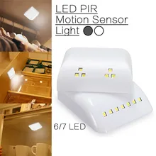 Motion Sensor Night Light PIR Motion Sensor LED Lights 6led/7led Night Lamp With Intelligent For Wardrobe Drawer Bedroom