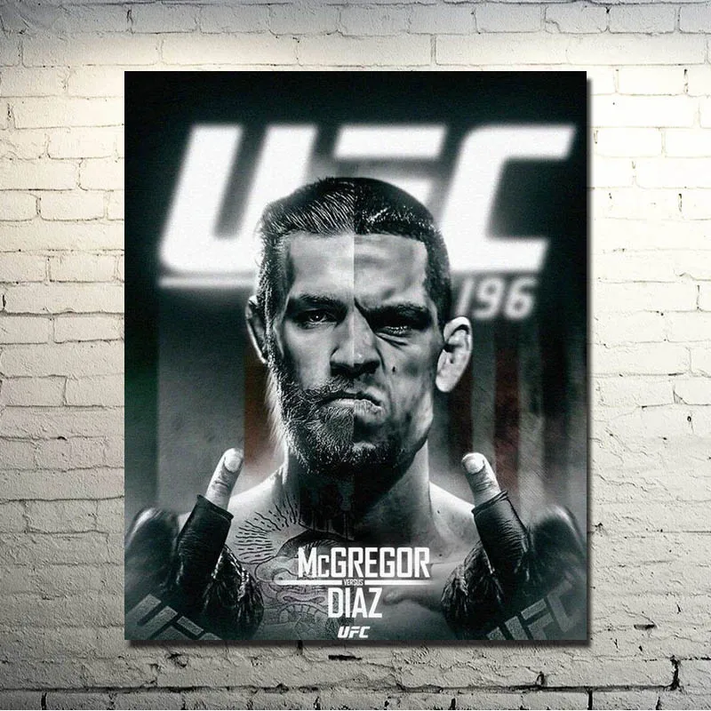UFC 196 Conor McGregor VS Nate Diaz художественный настенный Шелковый плакат 13x16 дюймов картина для декора гостиной-008
