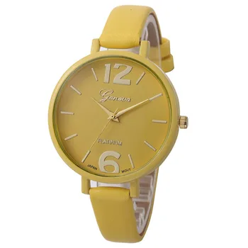 

Women Watches Geneva 2018 Newly Arrival Women Faux Leather Analog Quartz Wrist Watch 11.03