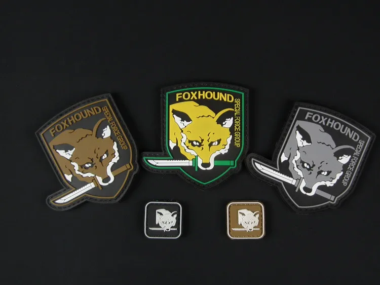 Металлическая Экипировка, твердая эмблема Foxhound, нашивка, форма, ПВХ нашивка, нашивка Militaria Fox Hound, специальная группа, нашивки