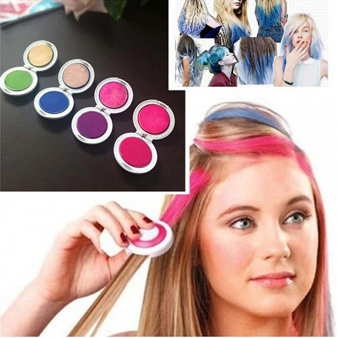 4 цвета/набор волос порошок Мел Краска для волос мягкие пастельные салонные цветные мелки для волос Модные рождественские Diy Временные