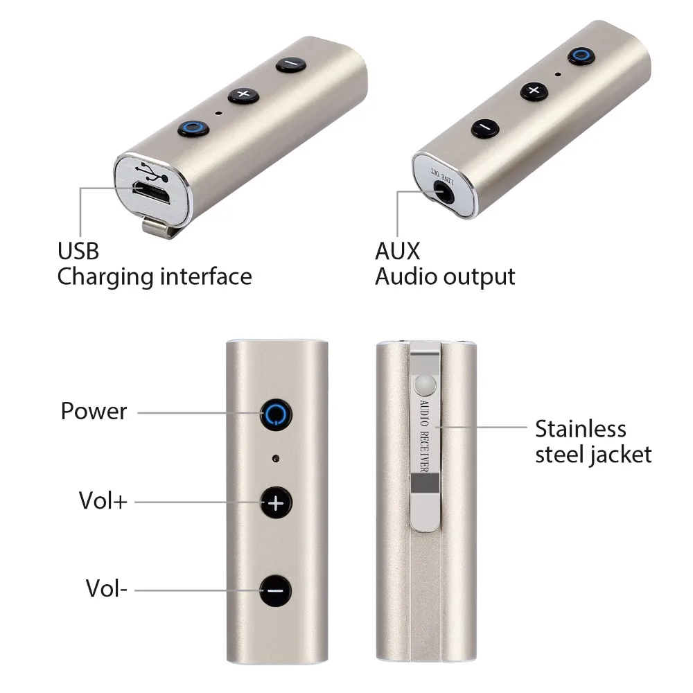 PROSTER Bluetooth Receiver Universal 4 2 Music Receiver For Headphone Reciever 3 5mm Jack Handsfree Wireless Music Audio Adapter