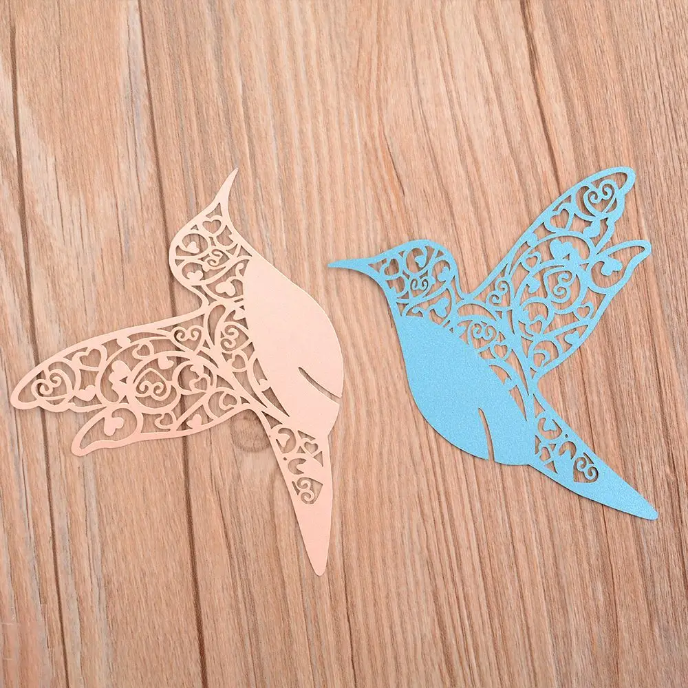 

50pieces/lot Laser Cut Love Bird Table Mark Wine Glass Name Place Card Wedding DIY Party Dec Gift For Wedding Party Decoration