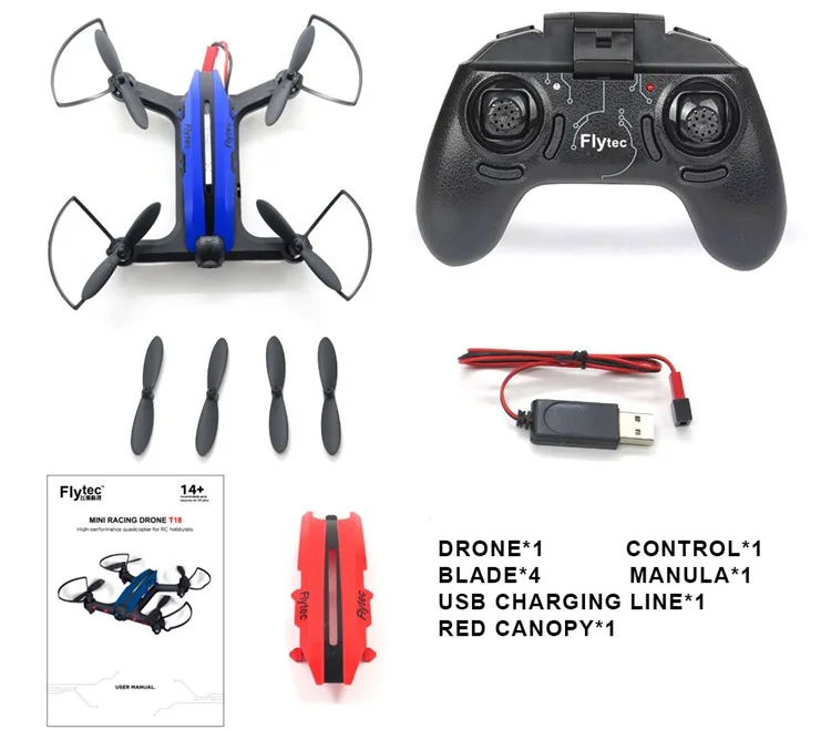 (Ship from US) New Arrival Flytec T18 Wifi FPV Mini Drone 6 axis 2.4GHz 4 Channels RC Racing Quadcopter 720P HD Camera RC Dron (4)