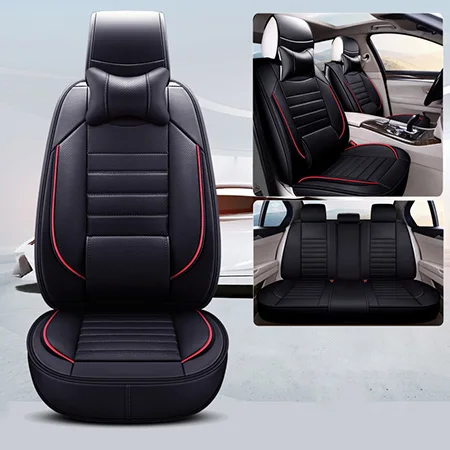 Black Comfortable Кожаные универсальные чехлы для сидений автомобиля для fiat albea bravo ducato freemont fullback grande - Название цвета: Black Comfortable