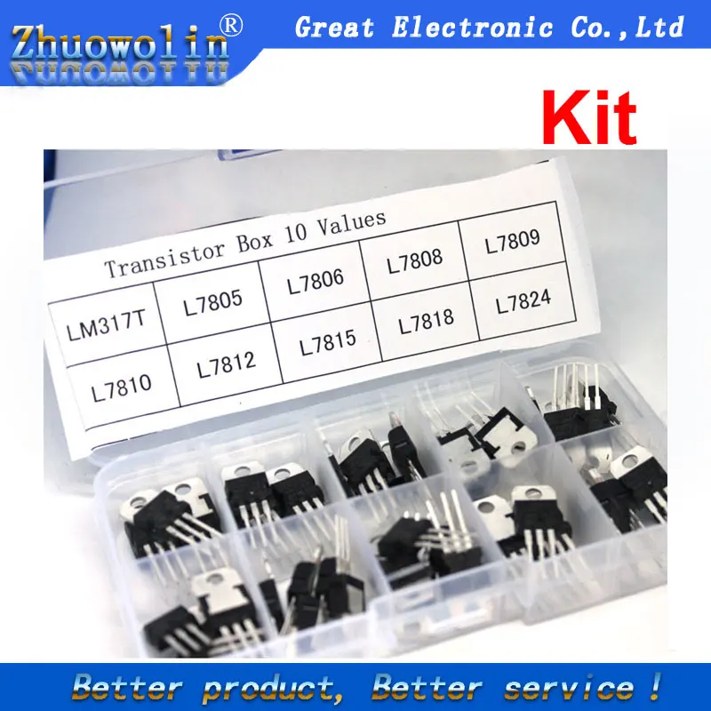 50pc/Lot LM317T L7805 L7806 L7808 L7809 L7810 L7812 L7815 L7818 L7824