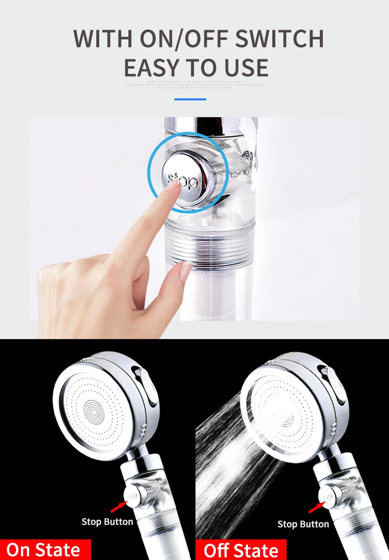 ZhangJi 3-Function Filter Shower Head with Stop Button Bathroom Multifunction 80mm Nozzle Electroplated Water Saving Sprayer ZhangJi 3-Function Filter Shower Head with Stop Button Bathroom Multifunction 80mm Nozzle Electroplated Water Saving Sprayer