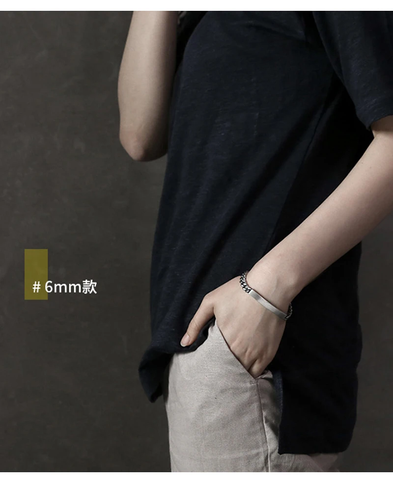 925 пробы Серебряный минималистичный винтажный браслет на цепочке ручной работы, хорошее ювелирное изделие, браслет на цепочке для женщин, высокое качество WDB007