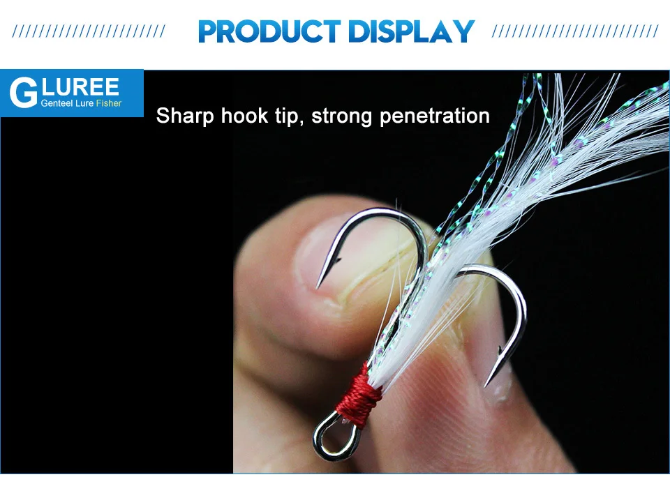 GLUREE-10PcsLot-4#-6#-Fishing-Hook-Red-White-Feather-Treble-Hooks-Barbed-Fishhooks-High-Carbon-Steel-Fishing-Tackle-Accessories_05