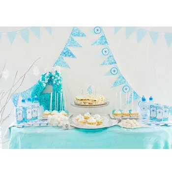

Customized 8ft cute baby blue birthday party photo backdrop for children photography studio backgrounds