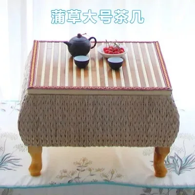 Соломенный бамбуковый деревянный оконный столик, небольшой чайный столик, Японская платформа татами, компьютерный простой короткий квадратный стол - Цвет: L Rush