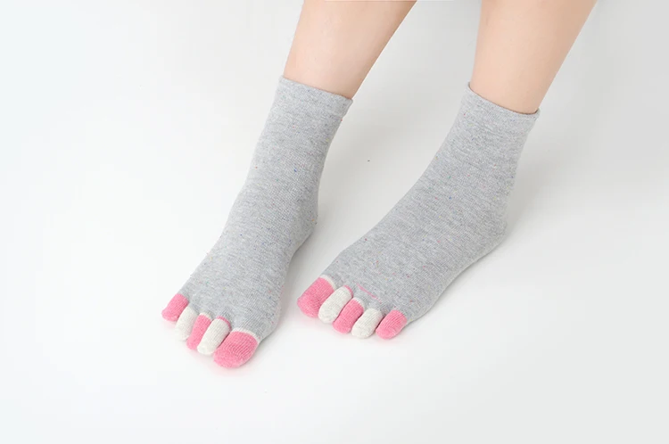 Новое поступление носков женские хлопковые носки с пятью пальцами Повседневные носки до щиколотки 6 пар/лот