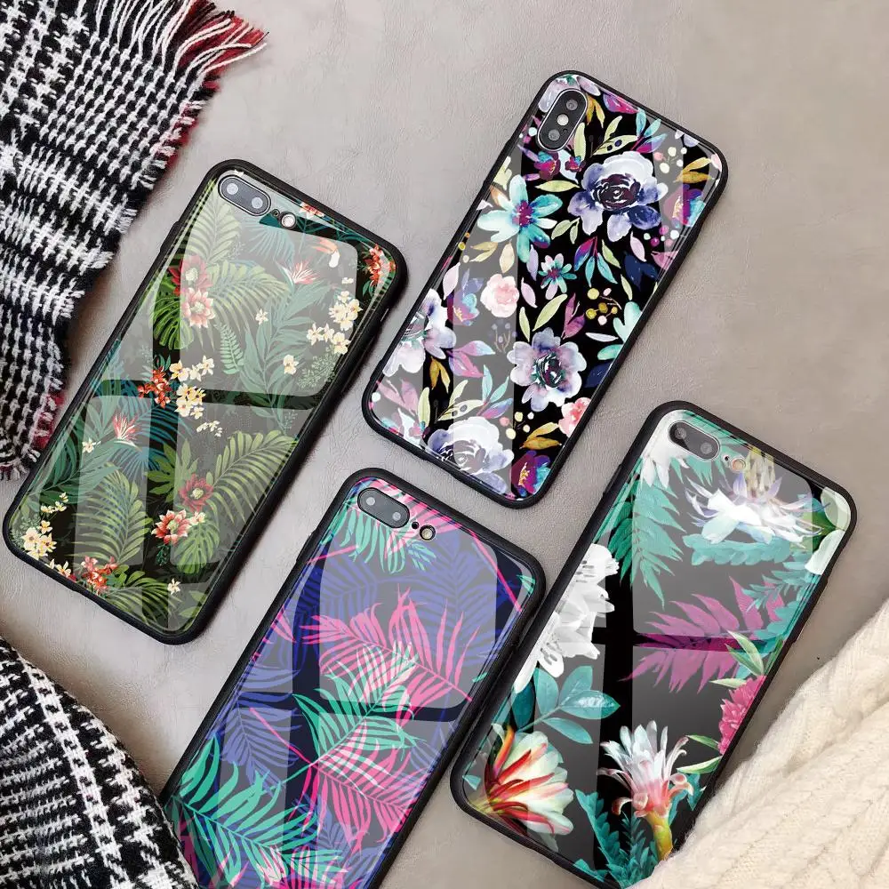 Customized Tempered Glass Phone Case For iPhone 8 6S 6 7Plus case capa