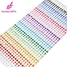 Lucia-faux strass adhésifs pour ongles, autocollants colorés, décoration pour voiture, téléphone, bricolage, C0801