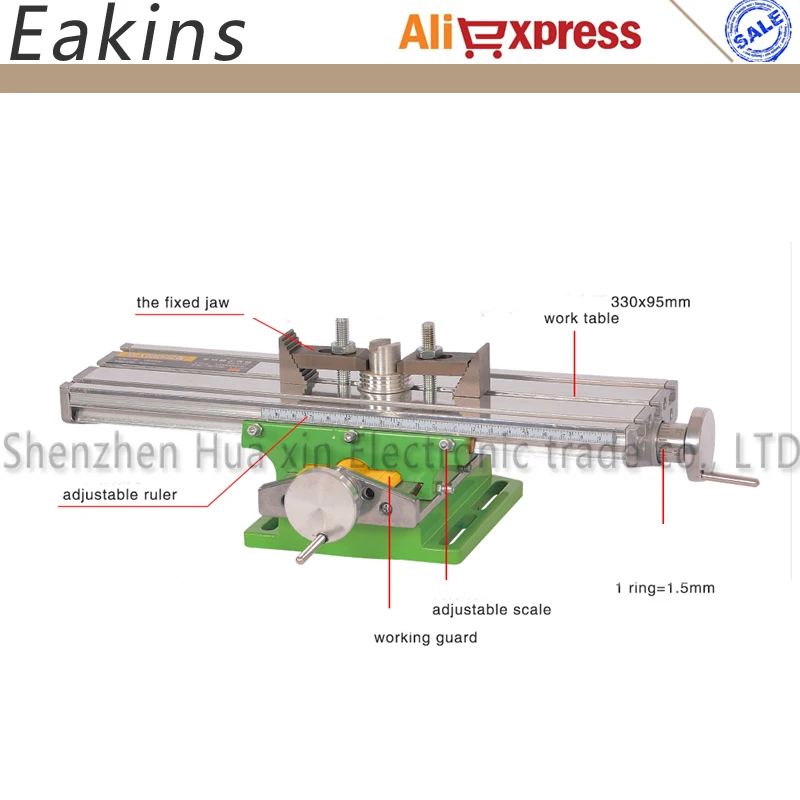 6330 Aluminum Compound Bench Wood Working Fixture Work table X Y Axis Adjustment Precision Coordina