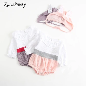 

Adorable princess girls clothes autumn winter long sleeve romper baby girls jumpsuit cotton ruffles lace overalls 0-24m