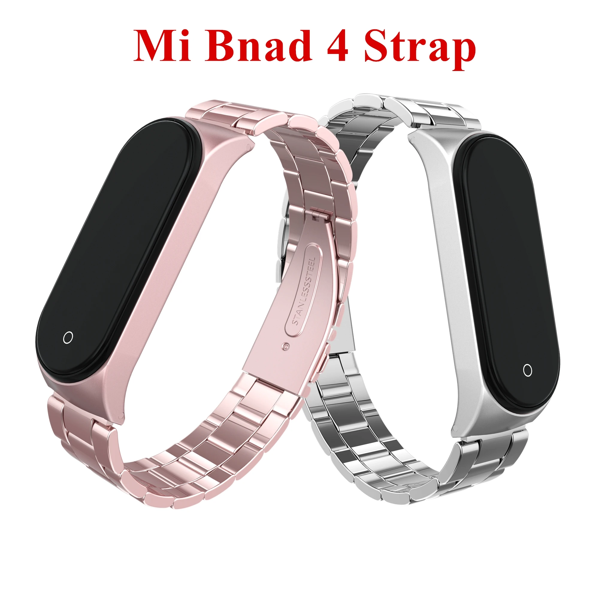 Браслет из нержавеющей стали для Xiaomi Mi Band 4 сменный черный ремешок без винтов