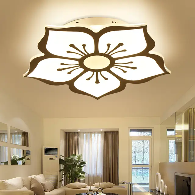 Us 134 27 35 Off Modern Simple Flower Design Led Acrylic Ceiling Lights Lamp For Bedroom Living Room Baby Room Ultra Thin Dimmable Ceiling Lamp In