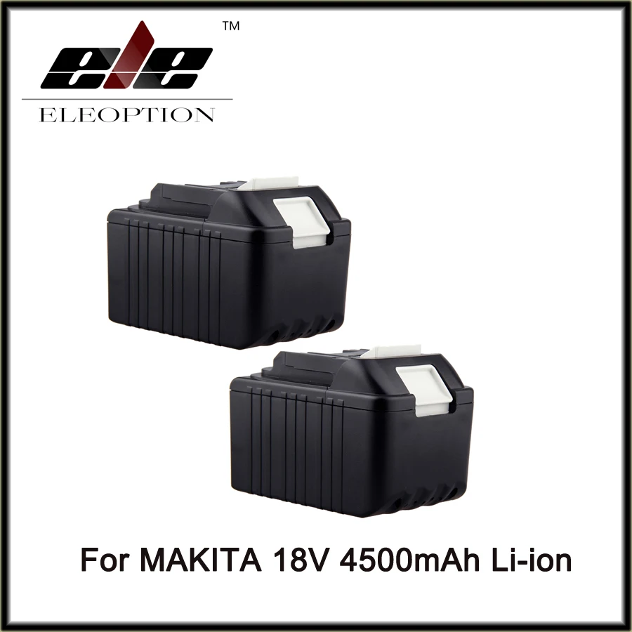 

2pcs 4.5Ah 4500mAh 18V Li-Ion High Power Rechargeable battery for Makita BL1830 BL1840 BDF453SHE 194205-3 LXT400 Battery