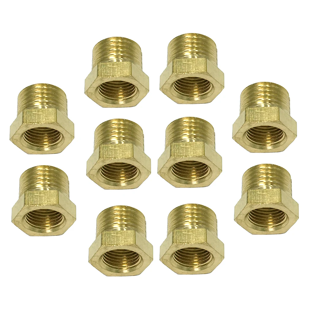 10 Pieces 1/8 Male x 1/4 Inch Brass Straight Invert Flare Female Pipe Adapter Fitting