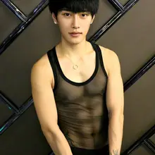 Новинка! мужская летняя одежда прозрачный жилет сеть-хорошо ультра-тонкий сексуальный перспектива kaross тонкий корабль