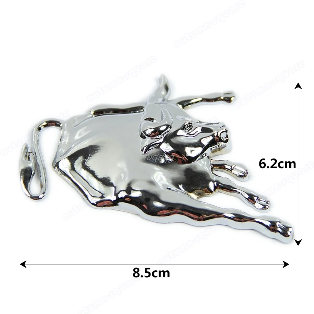 3D серебристо-хромированный металлический Bull Ox эмблема автомобиль Грузовик Мотор наклейка авто наклейка Прямая