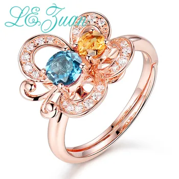 

l&zuan 0.535ct Topaz Blue Stone Prong Setting Ring Jewelry 925 Sterling Silver Ring Sterling Silver Jewelry Ring Christmas Gift