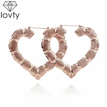 

lovty 1 Pair Large Bamboo Joint Hoop Earrings 7 Styles Hiphop Earrings Big Circle Hoops Modern Earrings Jewelry Gift for Women