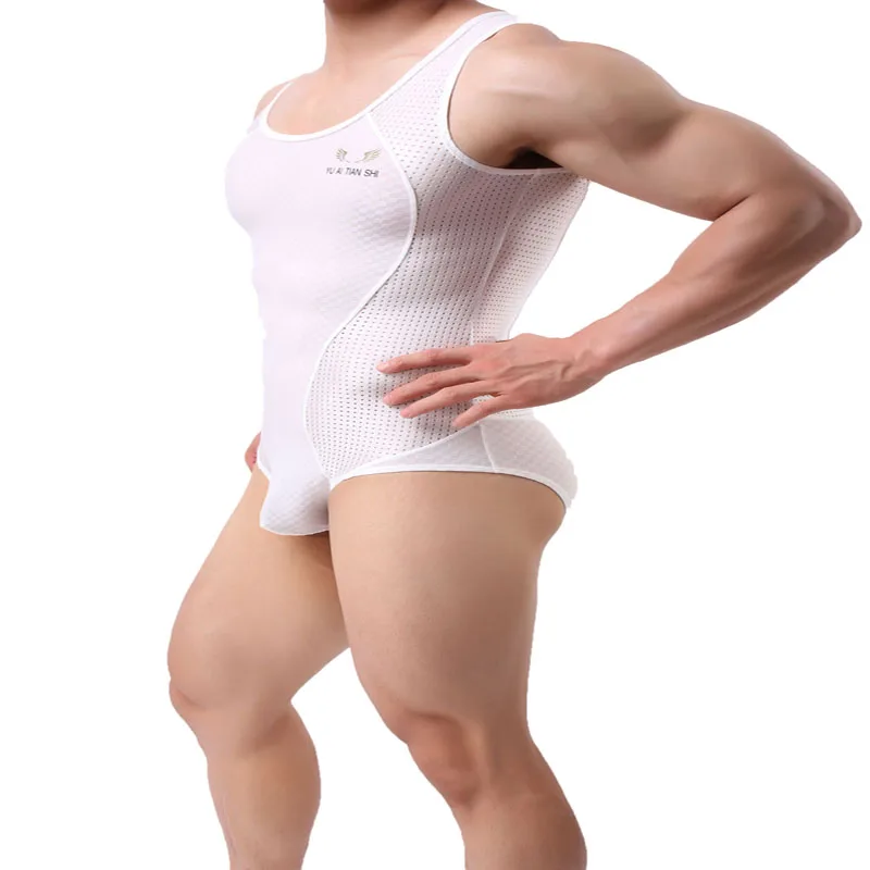 Men's Leotard Jumpsuit Bodysuits Body Building Shapers Tights Men Singlet Underwear Bikini One-piece Male Underwear Shapers