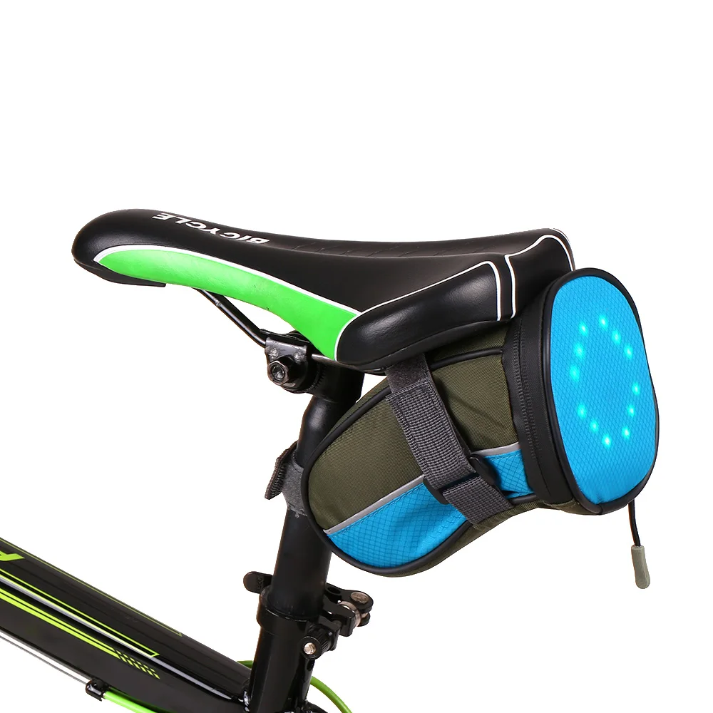 Top Lixada Outdoor Cycling Safety Bike Seat Bag Lightweight USB Rechargeable Reflective Bicycle Saddle Bag with LED Signal Light 10