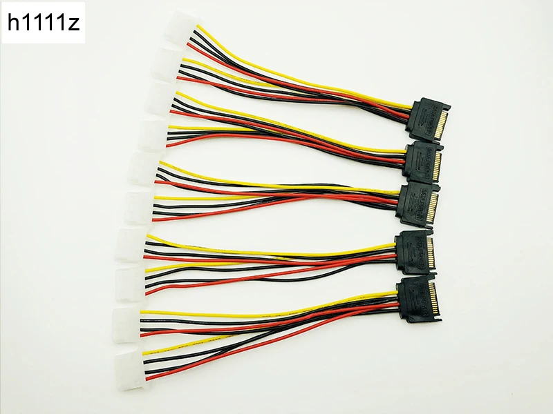 5 шт. кабель питания 15Pin SATA к 2 двойной 4Pin IDE Molex силовой свинцовый сплиттер шнур 18AWG