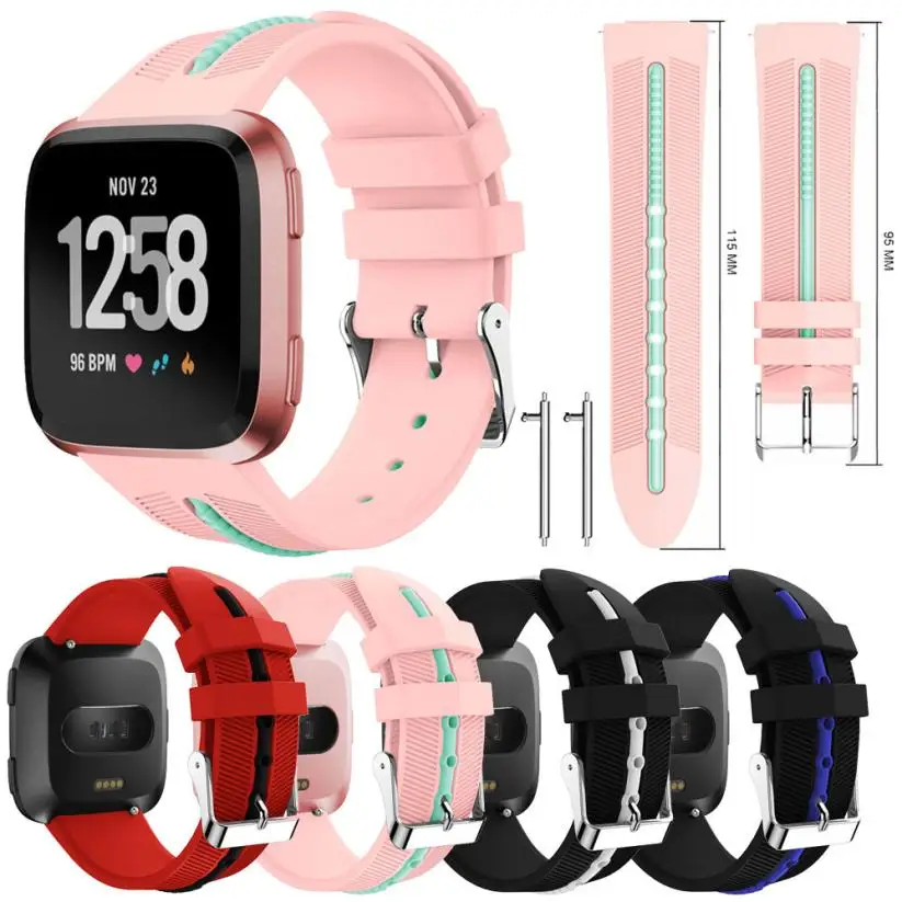 

HIPERDEAL Watch Band Fashion Double Color Sports Silicone Bracelet Strap Band For Fitbit Versa 18Apr24 Drop Ship F