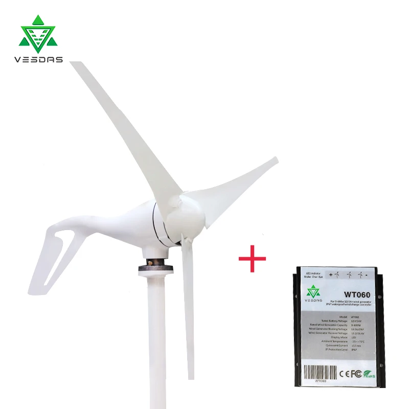 

300W 12V or 24VAC 3/5 Blades Wind Turbine Generator Small Windmill for Home Use