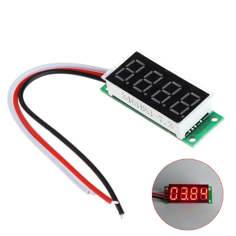 

4 Digit 0.36" Mini Digital Voltmeter 0-33V DC Voltage Meter Panel Electric Voltage Tester Gauge Three Lines