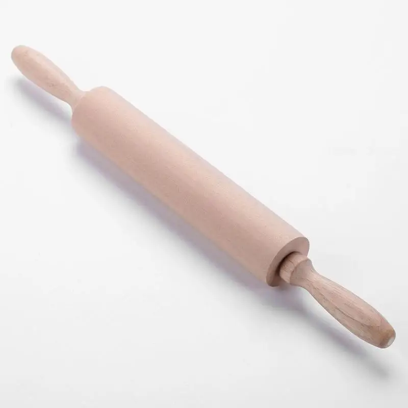 Solid Wood Rolling Pin Baking Cookies Biscuit Fondant Cake Dough Roller