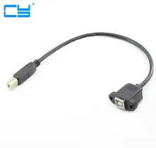 USB 2.0 Tipo B Macho para Fêmea M/F cabo de EXTENSÃO de Montagem los Painel Para Impressora Cabo de Dados Cabo 30 CM com furo fazer
