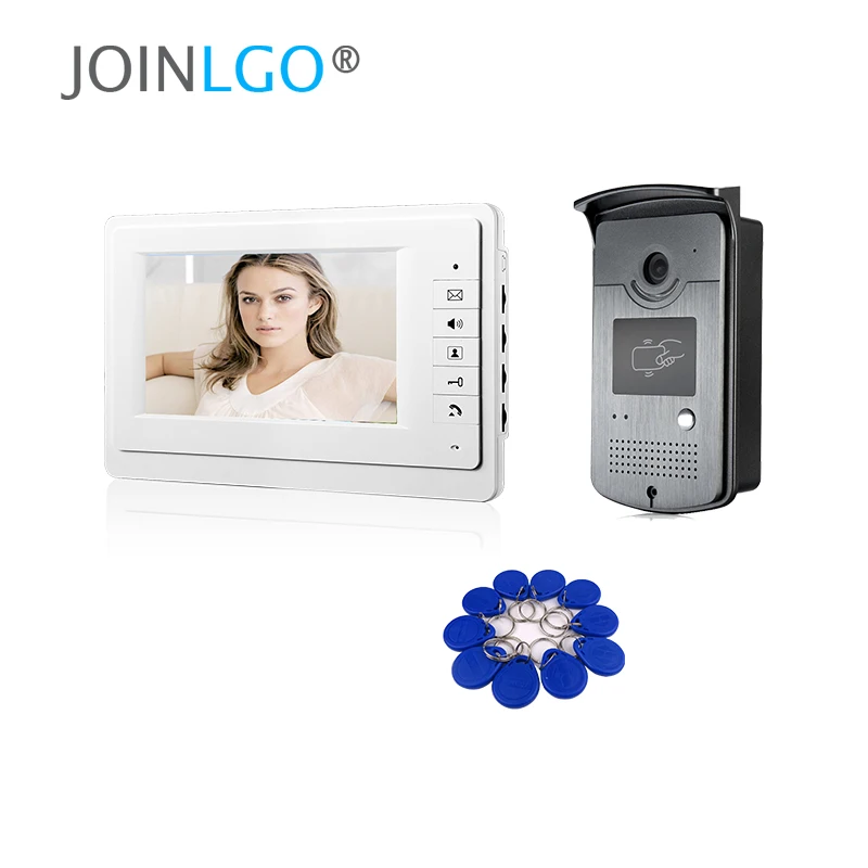 Бесплатная доставка 7 "видео домофон система с 1 монитором 1 RFID кард-ридер HD дверной звонок камера в наличии оптовая продажа