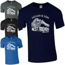 Father & Son Best Friends For Life T-Shirt - Fist Punch Fathers Day Dad Mens Top freeshipping best day of someone else s life