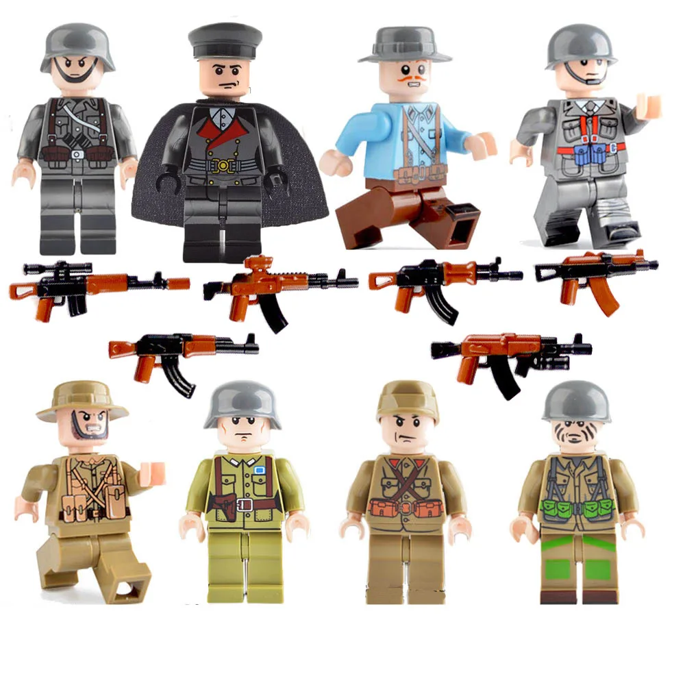 

Guns Weapon Pack Military Swat Team Building Blocks City Police Soldiers Figure WW2 LegoINGod Military Army Builder Series Toys
