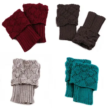 

1 Pair Women Crochet Boot Cuffs Knit Toppers Boot Socks Winter Leg Warmers TY66