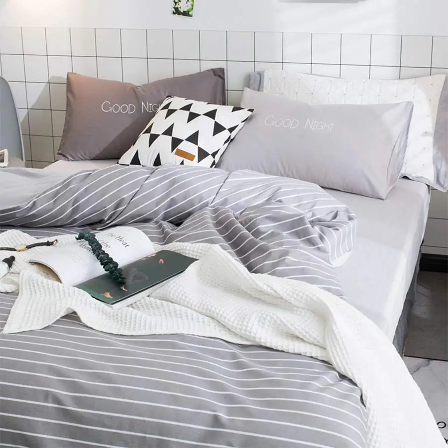

Brief geometric bedding set teen child,twin full queen king single double cotton home textile bed sheet pillow case duvet cover