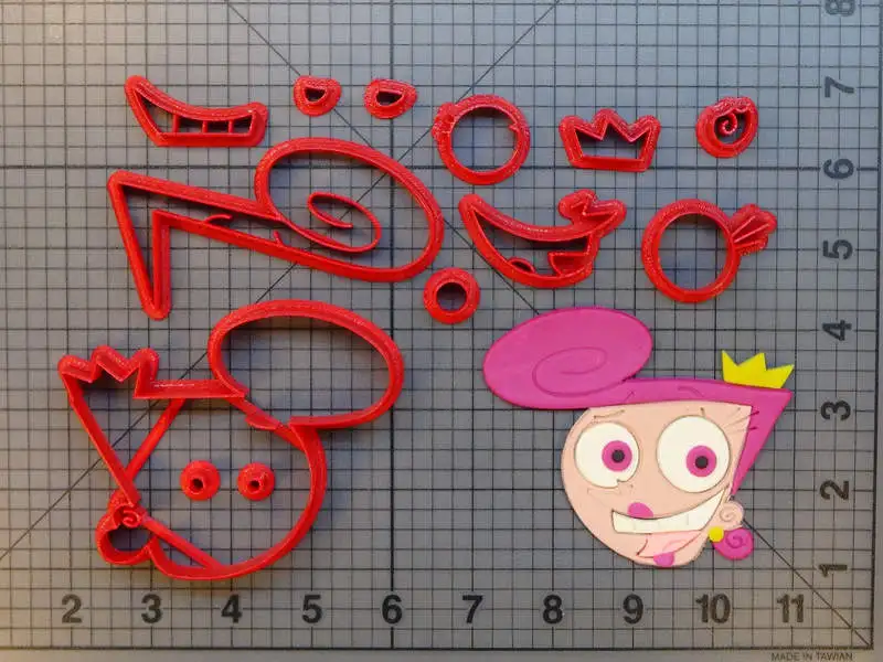 Wanda 4 inch Мультяшный персонаж Cosmo Timmy набор печенья custom made 3D напечатанный резак для торта Cauldron Tombstone инструмент для украшения торта - Цвет: Wanda 4 inch